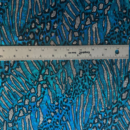 Cheetah Metallic Flocking Hologram Glitter Fabric in Nylon Spandex | Spandex Palace